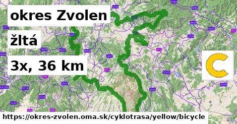 okres Zvolen Cyklotrasy žltá bicycle