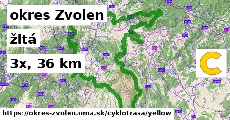 okres Zvolen Cyklotrasy žltá 