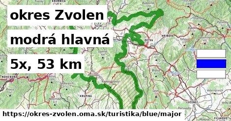 okres Zvolen Turistické trasy modrá hlavná