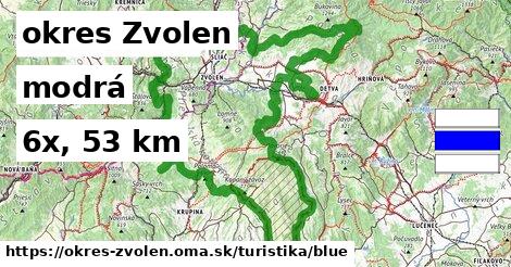 okres Zvolen Turistické trasy modrá 