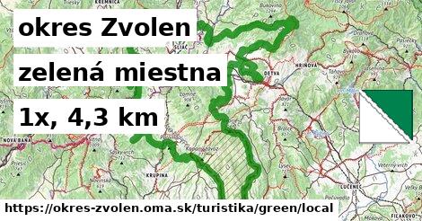 okres Zvolen Turistické trasy zelená miestna