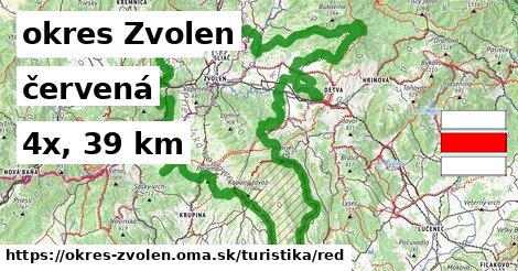 okres Zvolen Turistické trasy červená 