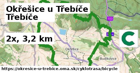 Okřešice u Třebíče Cyklotrasy bicycle 