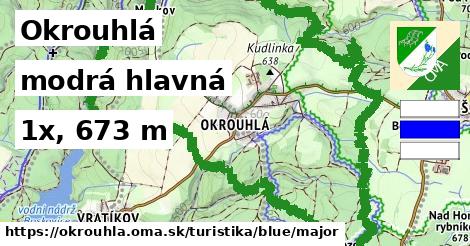Okrouhlá Turistické trasy modrá hlavná