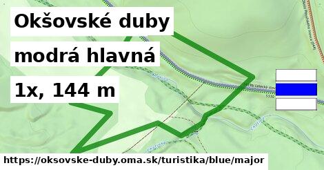 Okšovské duby Turistické trasy modrá hlavná