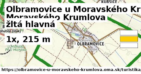 Olbramovice u Moravského Krumlova Turistické trasy žltá hlavná