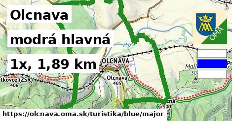 Olcnava Turistické trasy modrá hlavná