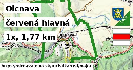 Olcnava Turistické trasy červená hlavná