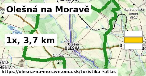 Olešná na Moravě Turistické trasy  