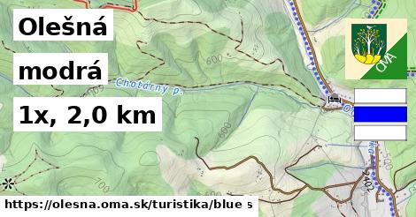 Olešná Turistické trasy modrá 