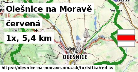 Olešnice na Moravě Turistické trasy červená 