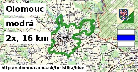 Olomouc Turistické trasy modrá 