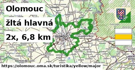 Olomouc Turistické trasy žltá hlavná