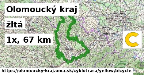 Olomoucký kraj Cyklotrasy žltá bicycle