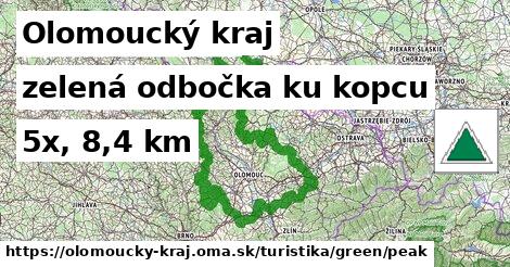 Olomoucký kraj Turistické trasy zelená odbočka ku kopcu