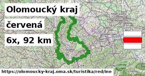 Olomoucký kraj Turistické trasy červená iná