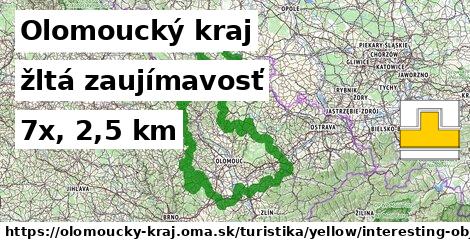 Olomoucký kraj Turistické trasy žltá zaujímavosť