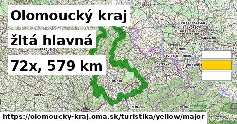 Olomoucký kraj Turistické trasy žltá hlavná
