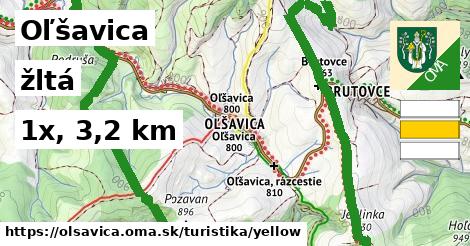 Oľšavica Turistické trasy žltá 