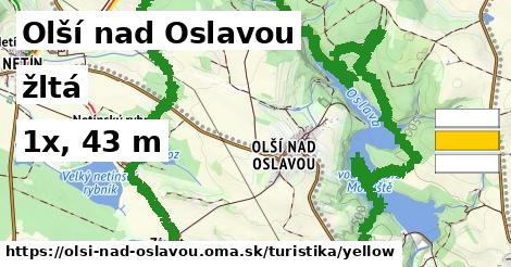 Olší nad Oslavou Turistické trasy žltá 