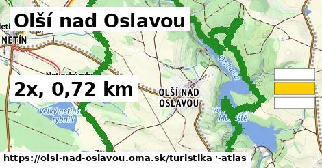 Olší nad Oslavou Turistické trasy  