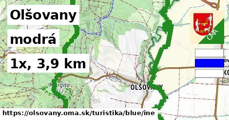 Olšovany Turistické trasy modrá iná