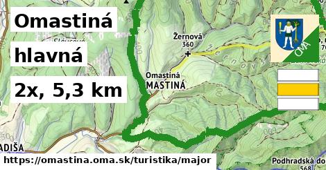 Omastiná Turistické trasy hlavná 