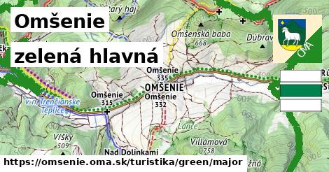 Omšenie Turistické trasy zelená hlavná