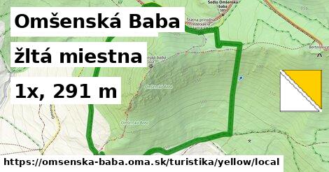 Omšenská Baba Turistické trasy žltá miestna