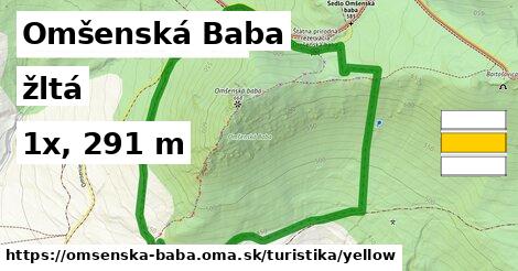 Omšenská Baba Turistické trasy žltá 