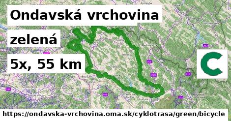 Ondavská vrchovina Cyklotrasy zelená bicycle