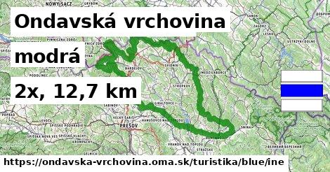 Ondavská vrchovina Turistické trasy modrá iná