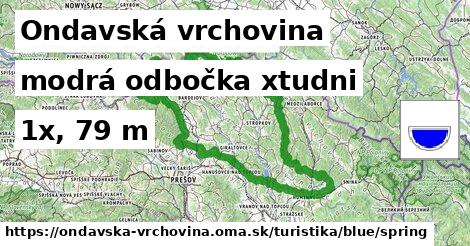 Ondavská vrchovina Turistické trasy modrá odbočka xtudni