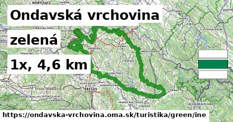 Ondavská vrchovina Turistické trasy zelená iná