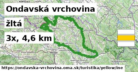 Ondavská vrchovina Turistické trasy žltá iná