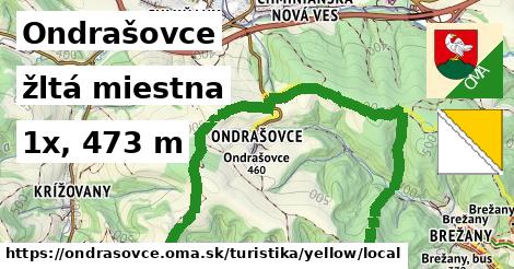 Ondrašovce Turistické trasy žltá miestna