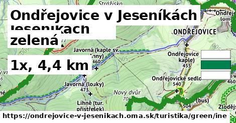Ondřejovice v Jeseníkách Turistické trasy zelená iná