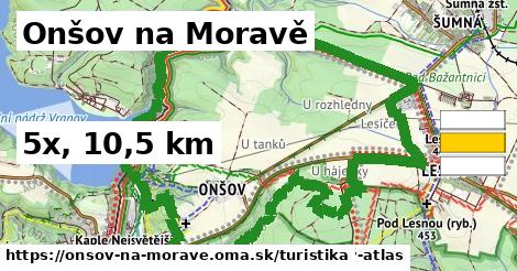 Onšov na Moravě Turistické trasy  