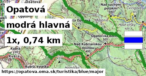 Opatová Turistické trasy modrá hlavná