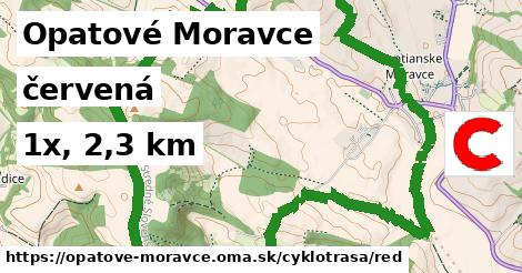 Opatové Moravce Cyklotrasy červená 