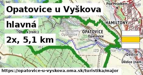 Opatovice u Vyškova Turistické trasy hlavná 