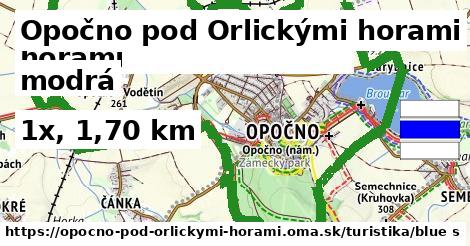 Opočno pod Orlickými horami Turistické trasy modrá 