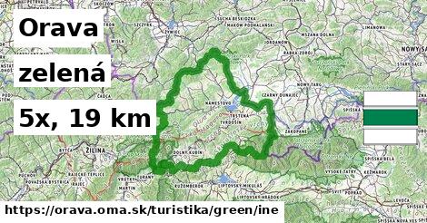 Orava Turistické trasy zelená iná