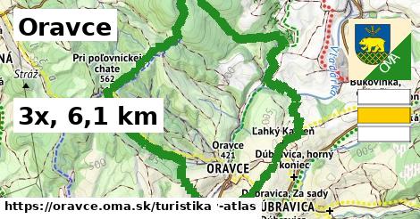 Oravce Turistické trasy  