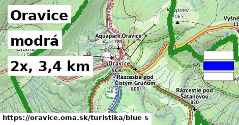 Oravice Turistické trasy modrá 