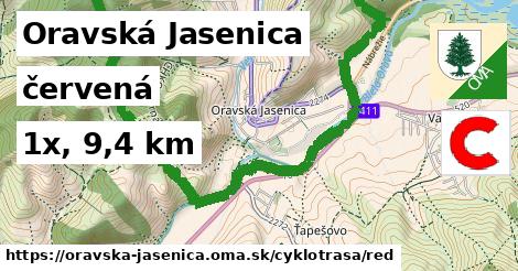 Oravská Jasenica Cyklotrasy červená 