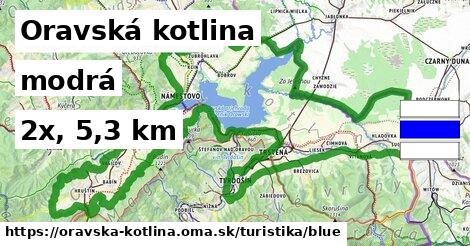 Oravská kotlina Turistické trasy modrá 