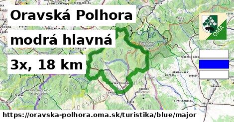 Oravská Polhora Turistické trasy modrá hlavná