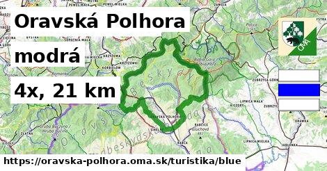 Oravská Polhora Turistické trasy modrá 