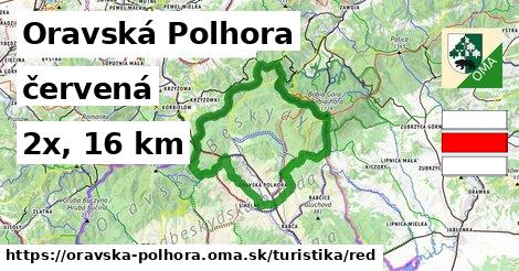 Oravská Polhora Turistické trasy červená 